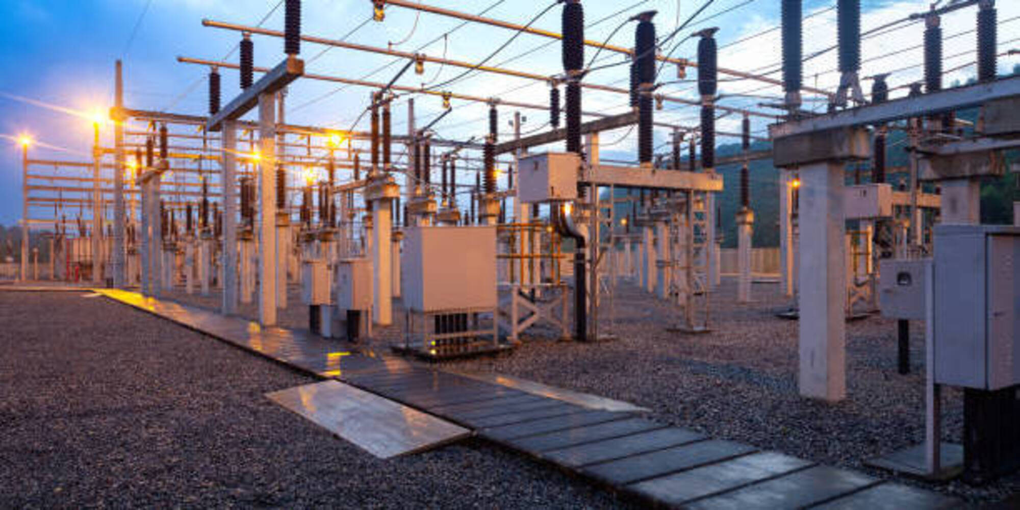 Electric substation at dusk Of KESUN